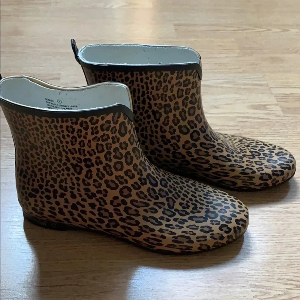 Target Merona Cheetah Print Garden Rainboots sz 7